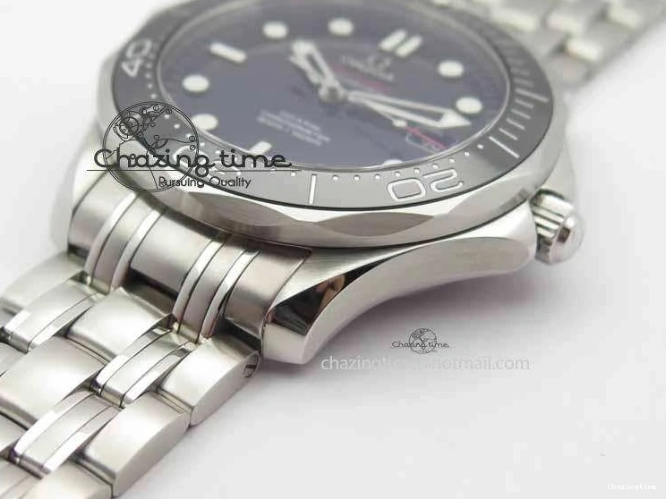 0123 Seamaster 300M 007 SS MK 1:1 Best Edition Black 007 Dial Ceramic Bezel On SS Bracelet A EasyCare 8178